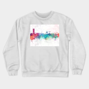 Brasilia skyline in watercolor Crewneck Sweatshirt